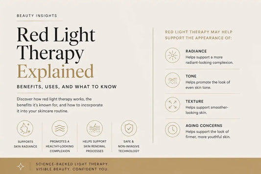 Red light therapy device targeting skin for anti-aging and collagen stimulation
