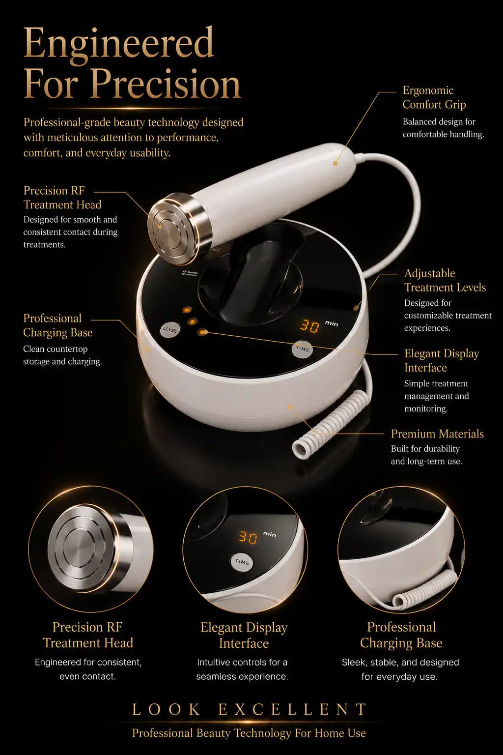 FirmaTech Pro RF radiofrequency facial lifting device for at-home skin tightening routines