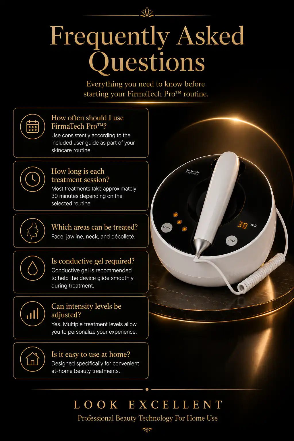 FirmaTech Pro RF radiofrequency facial lifting device for at-home skin tightening routines