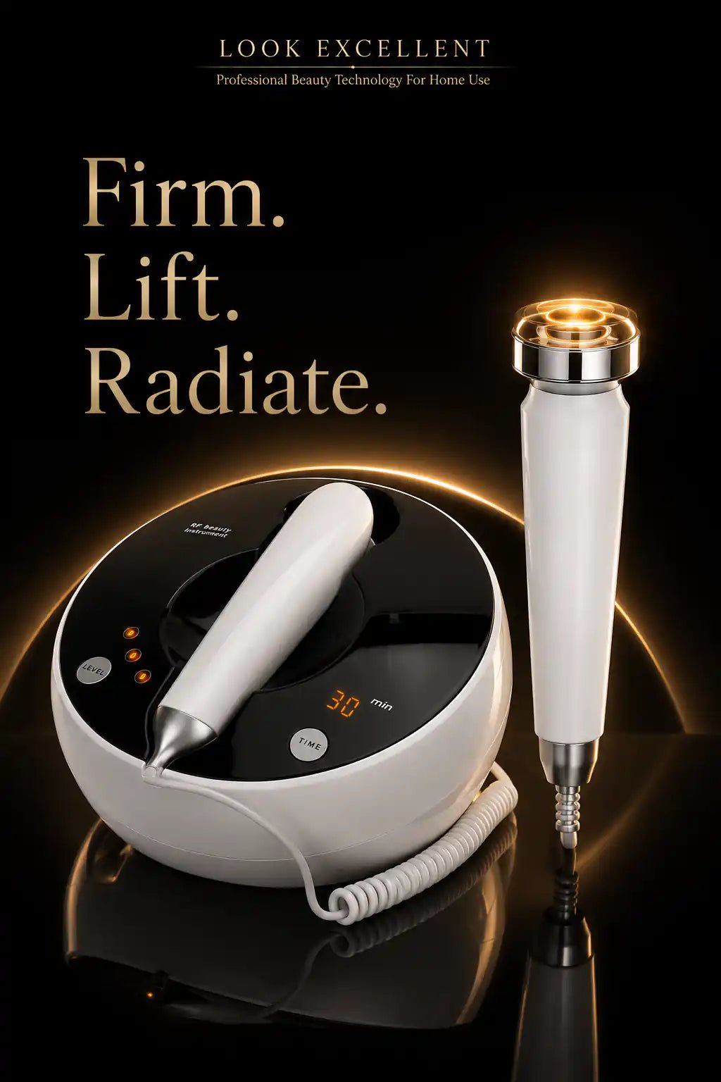 FirmaTech Pro RF radiofrequency facial lifting device for at-home skin tightening routines