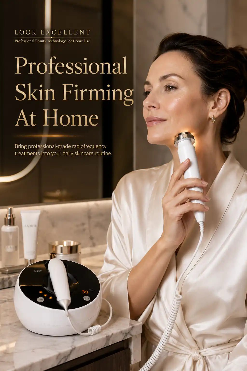 FirmaTech Pro RF radiofrequency facial lifting device for at-home skin tightening routines