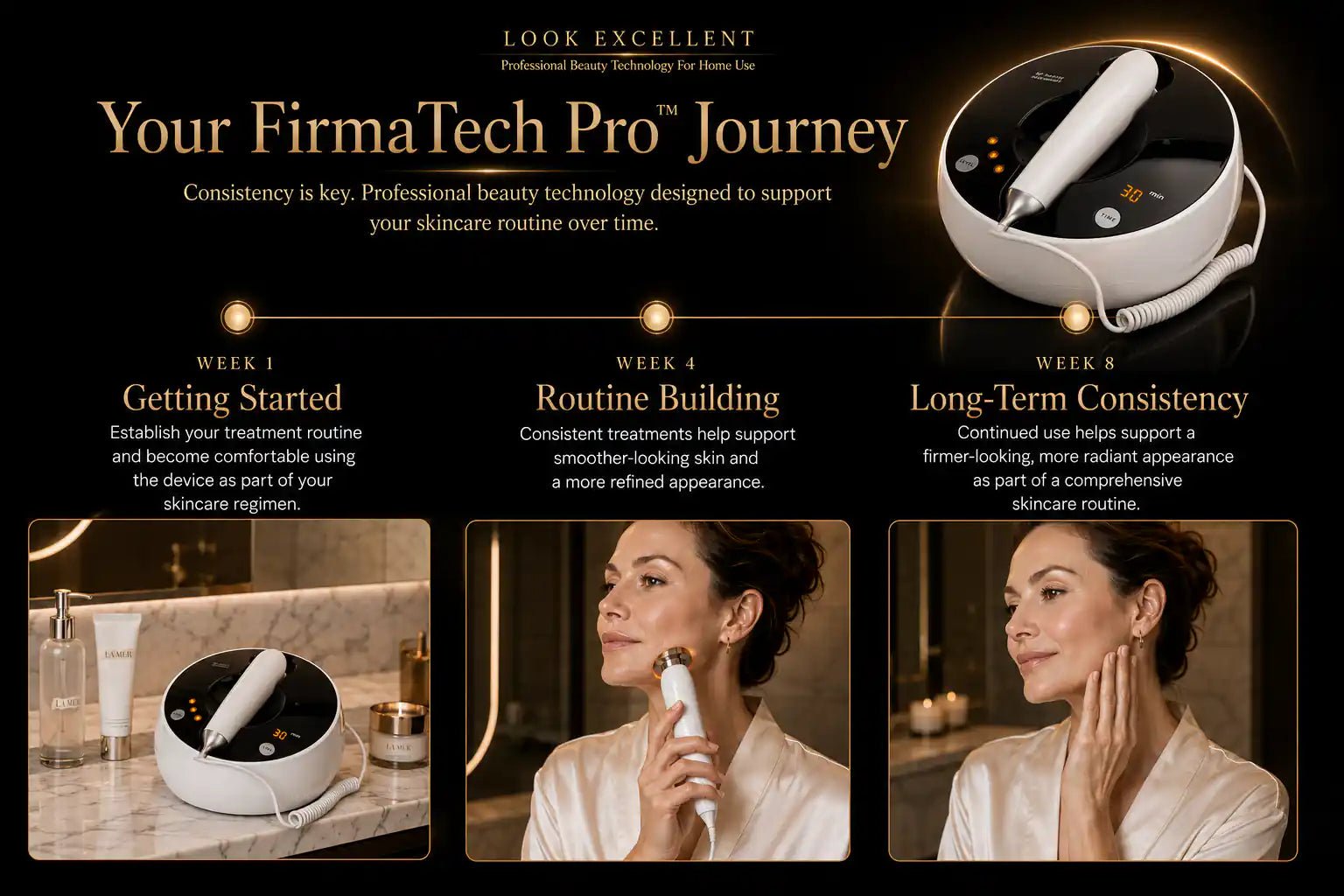 FirmaTech Pro RF radiofrequency facial lifting device for at-home skin tightening routines
