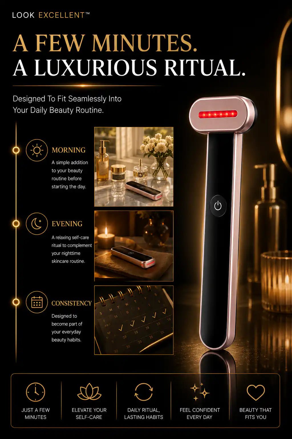 LumiWand Pro™ — 7-Color LED Microcurrent Facial Wand - LookExcellent