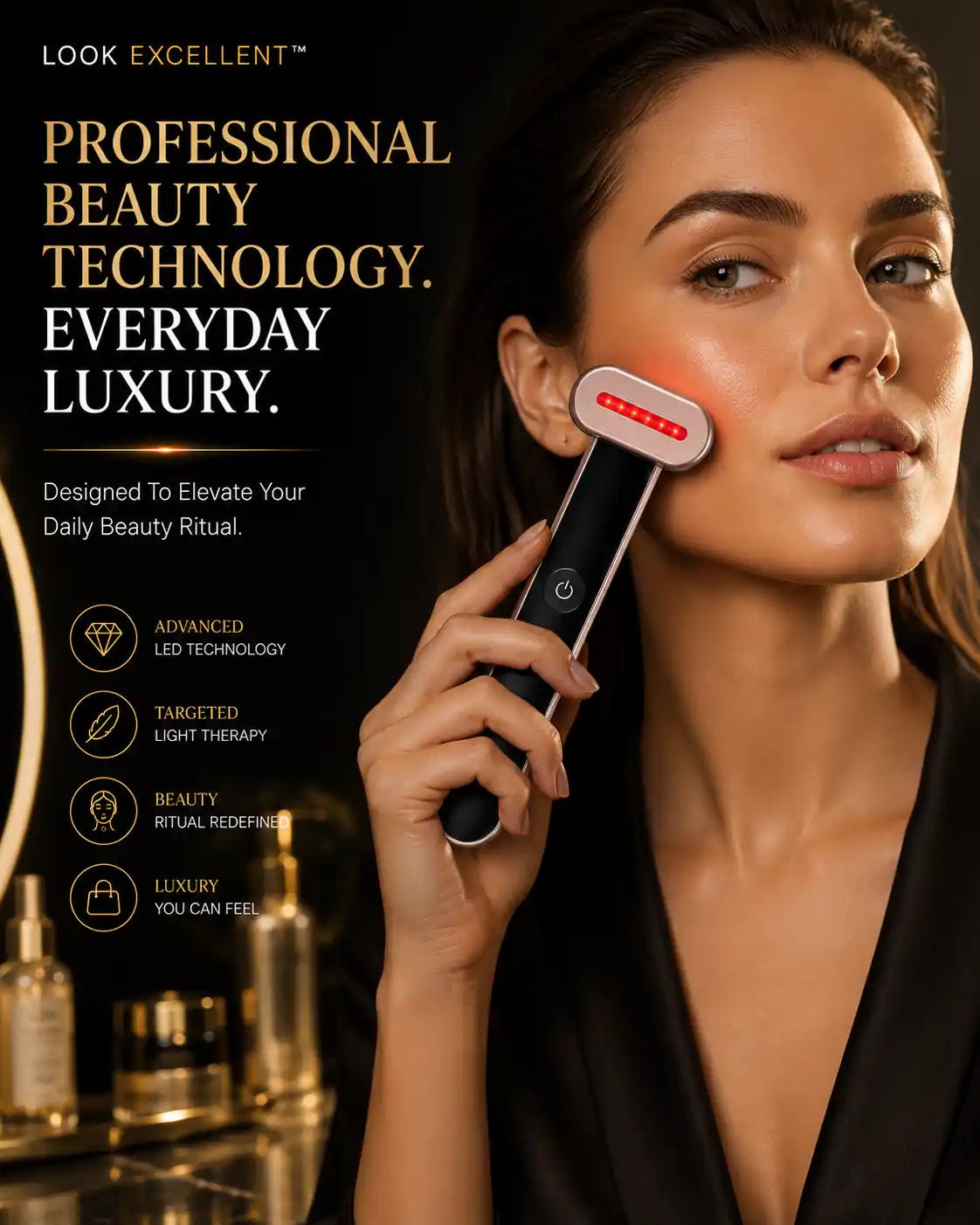 LumiWand Pro™ — 7-Color LED Microcurrent Facial Wand - LookExcellent