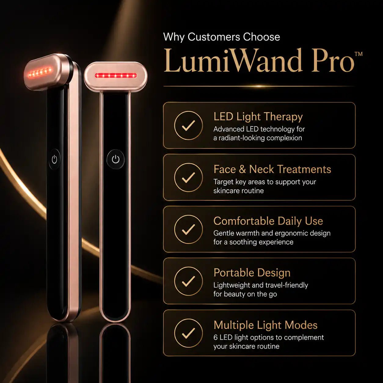 LumiWand Pro™ — 7-Color LED Microcurrent Facial Wand - LookExcellent