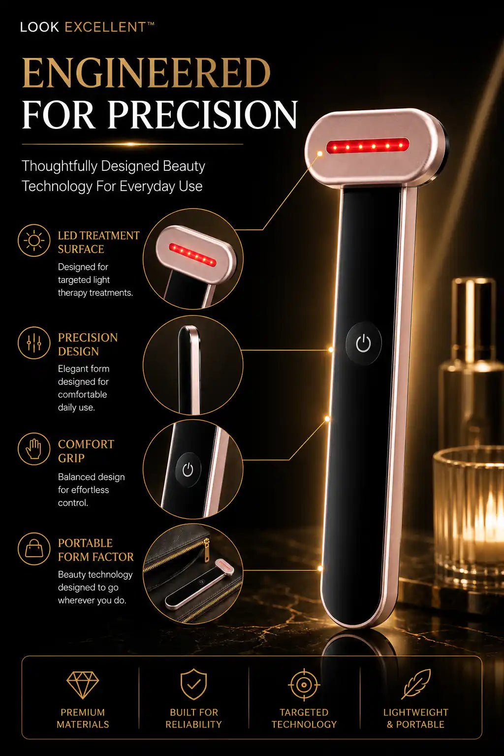 LumiWand Pro™ — 7-Color LED Microcurrent Facial Wand - LookExcellent