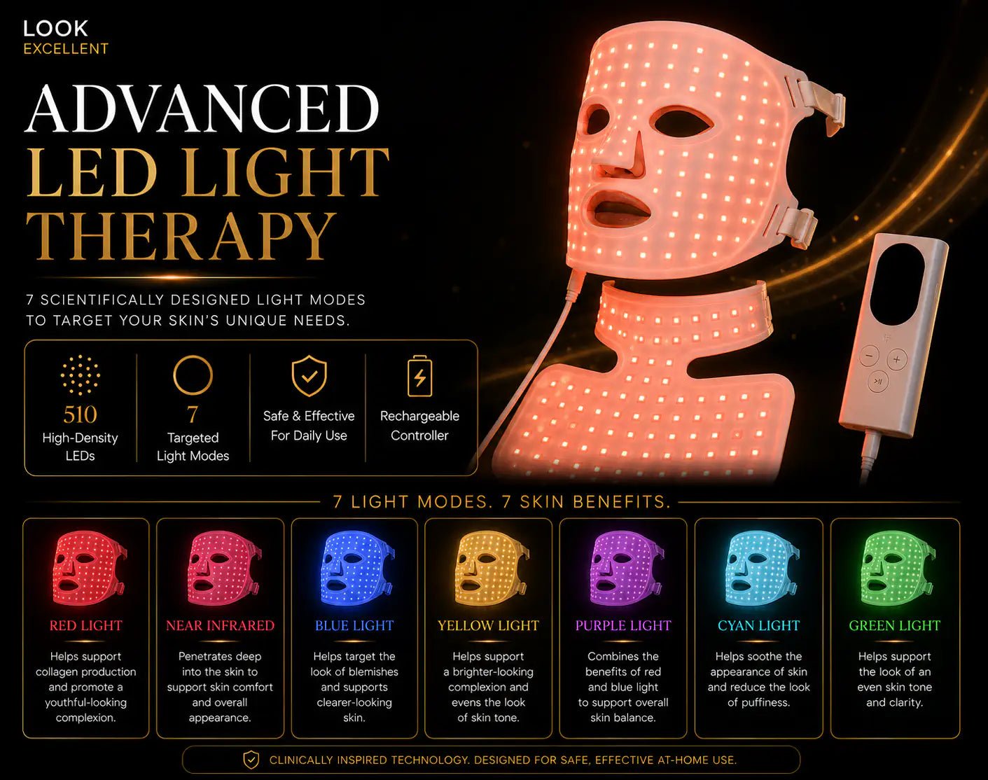 LuminaShield Pro LED phototherapy face mask for luxury at-home light therapy routines